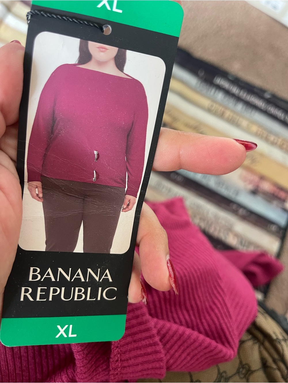 Banana Republic Magenta Boatneck Sweater